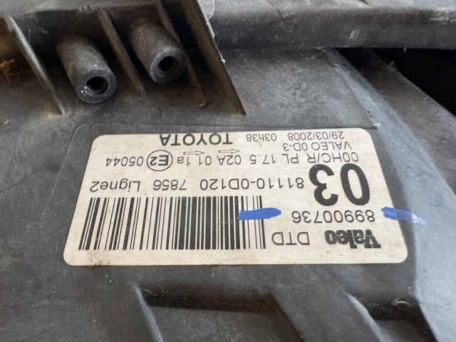 18151 Toyota Yaris II. 2005-2011(xp90) Bal első Lámpa Fényszóró