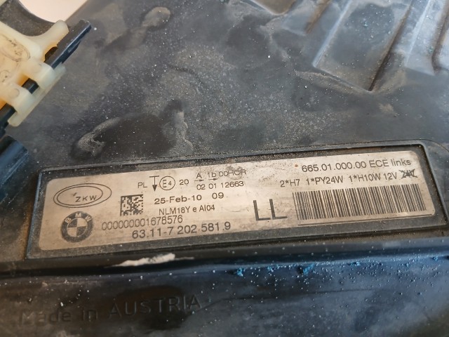 18251 BMW 3 E90 2005-2011 Bal első Lámpa Fényszóró