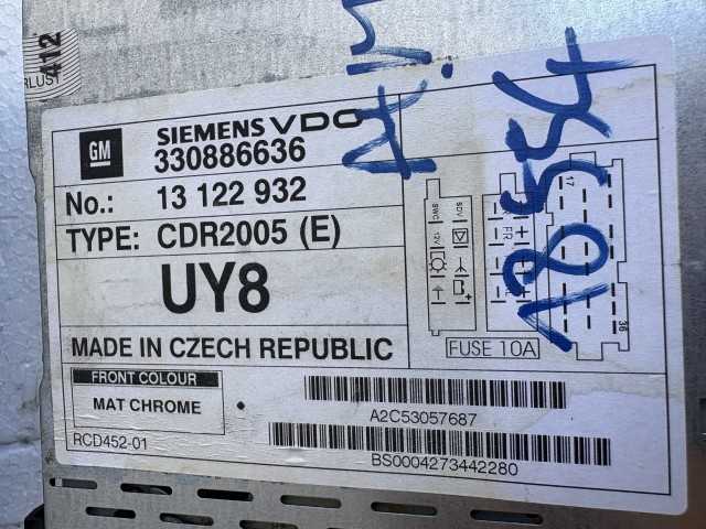 Opel Meriva A 2003-2010 Rádió Használt   