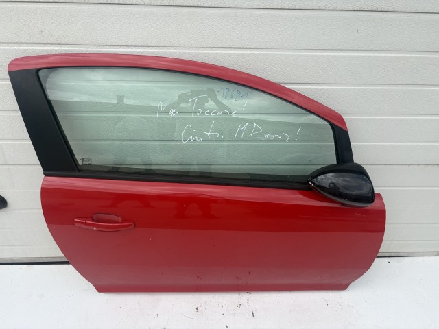 18681 Opel Corsa D 2006-2014 Jobb első Ajtó Piros 3 ajtós