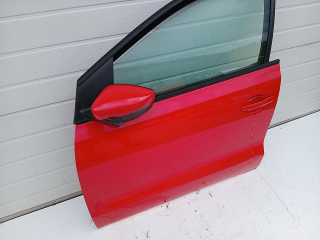 18711 Volkswagen Polo 2009-2017 6r Bal első Ajtó Piros