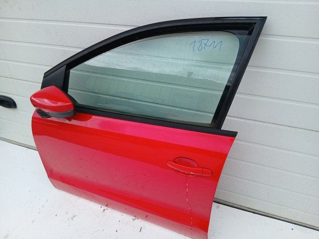 18711 Volkswagen Polo 2009-2017 6r Bal első Ajtó Piros