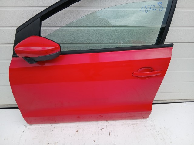 18728 Volkswagen Polo 6r 2009-2017 Bal első Ajtó Piros