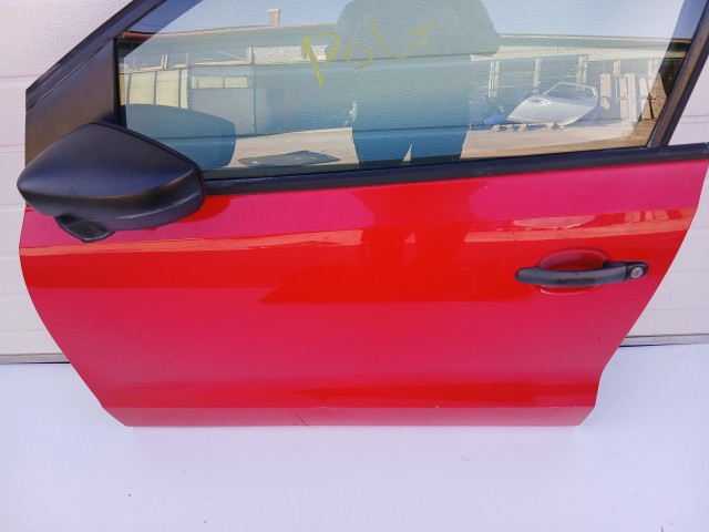 19561 Volkswagen Polo V 6r 2009-2017 Bal első Ajtó Piros