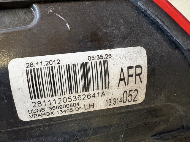 19711 Opel Astra J 2009-2015 Bal hátsó Lámpa Fényszóró